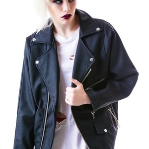 •UNIF VEGAN OVERSIZED BOYFRIEND MOTO JACKET